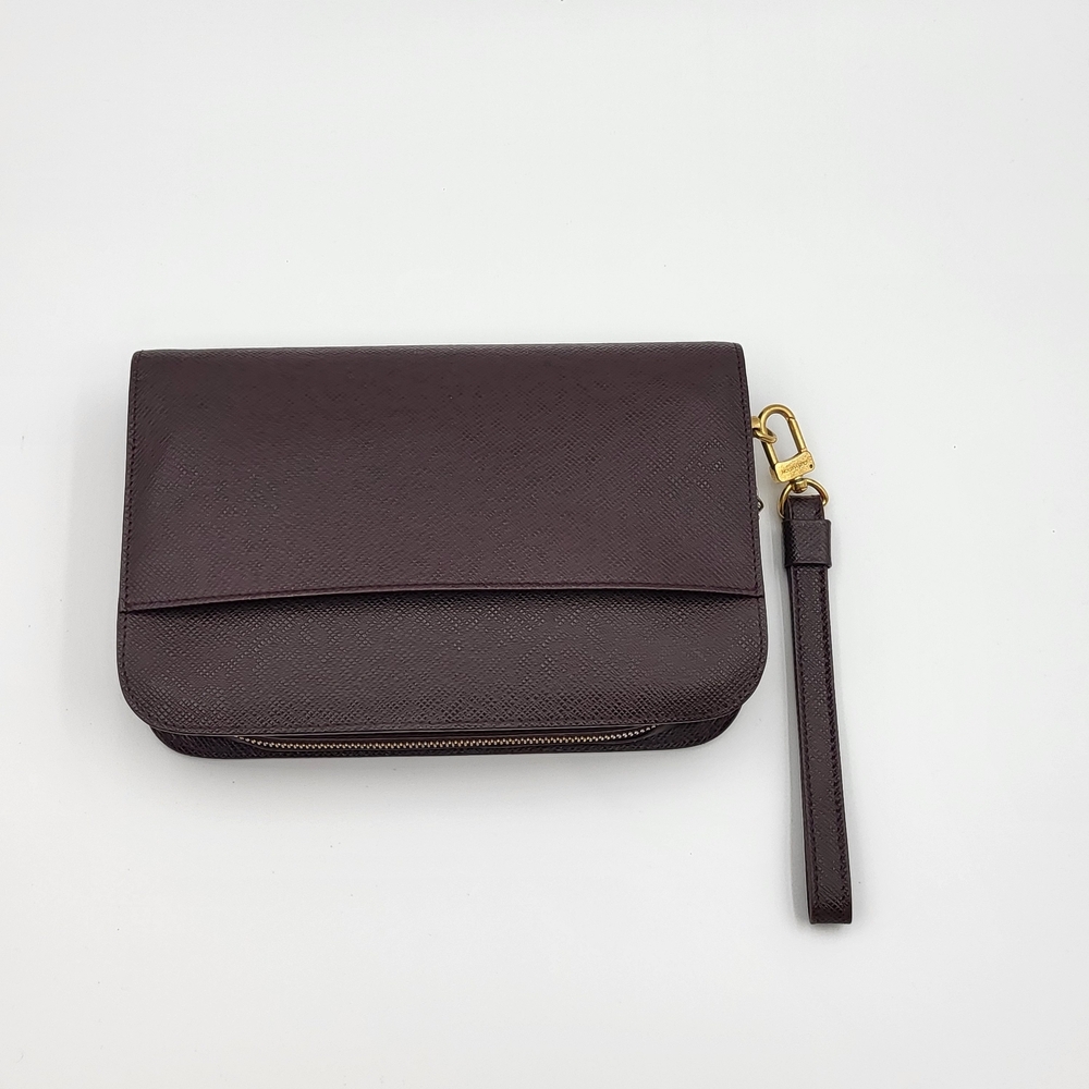 LOUIS VUITTON Taiga Baikal Clutch Bag Acajou..Authentic!! - Picture 2 of 16